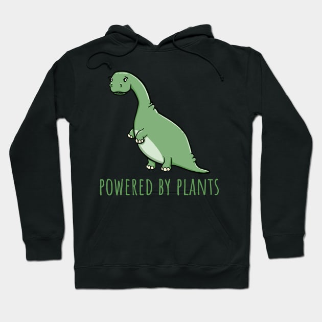 Powered By Plants Dinosaur Hoodie by Huhnerdieb Apparel